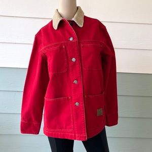 Ralph Lauren Jeans Red Denim/corduroy Jacket A74